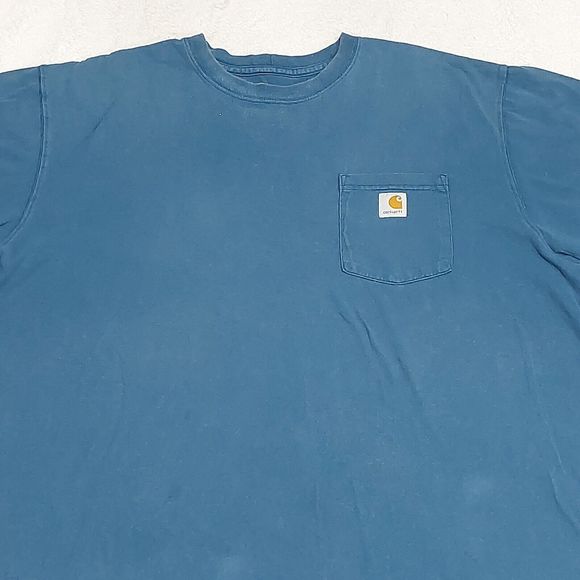 Carhartt Men's Blue Crewneck Original Fit Short Sleeve Pullover T-Shirt Size 2XL - Picture 2 of 8